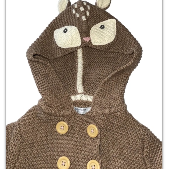 Mini Boden 6-12 MONTHS Deer hooded sweater. Excellent condition. - Picture 3 of 12